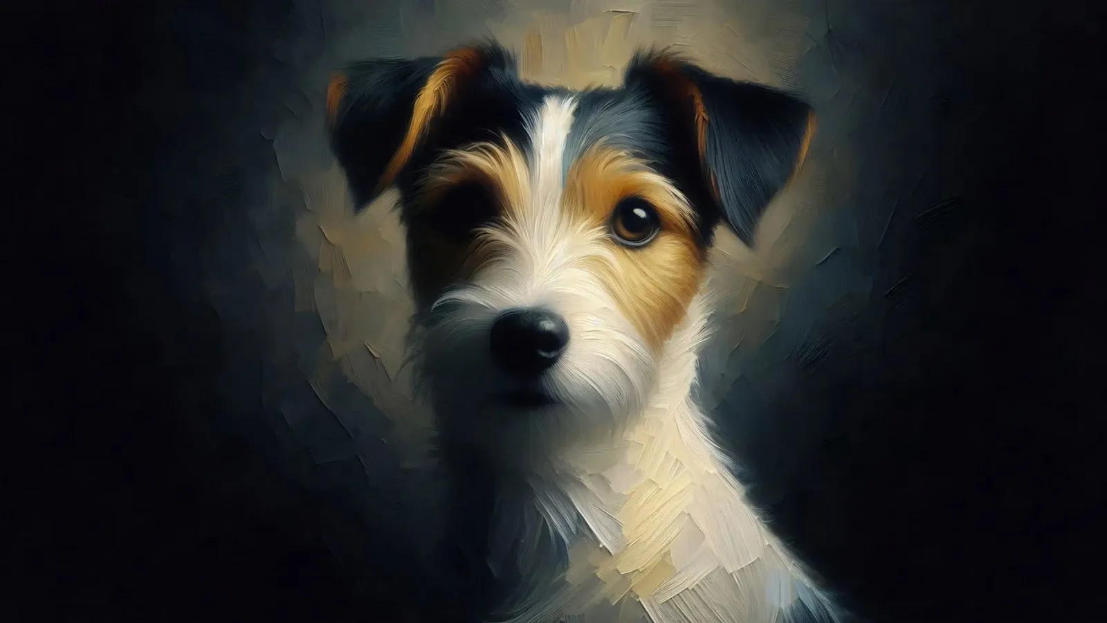 Russel Terrier - Immagine animale poster con telaio in legno da hunde-katzen-tiere