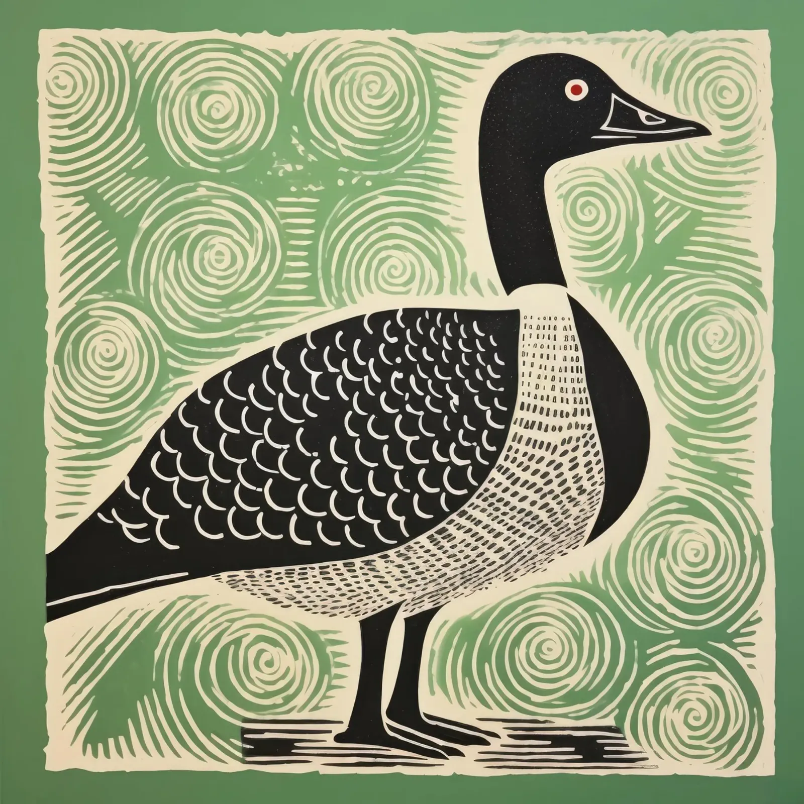 Oca verde 3 carta hahnemühle da Minimal Animal Art