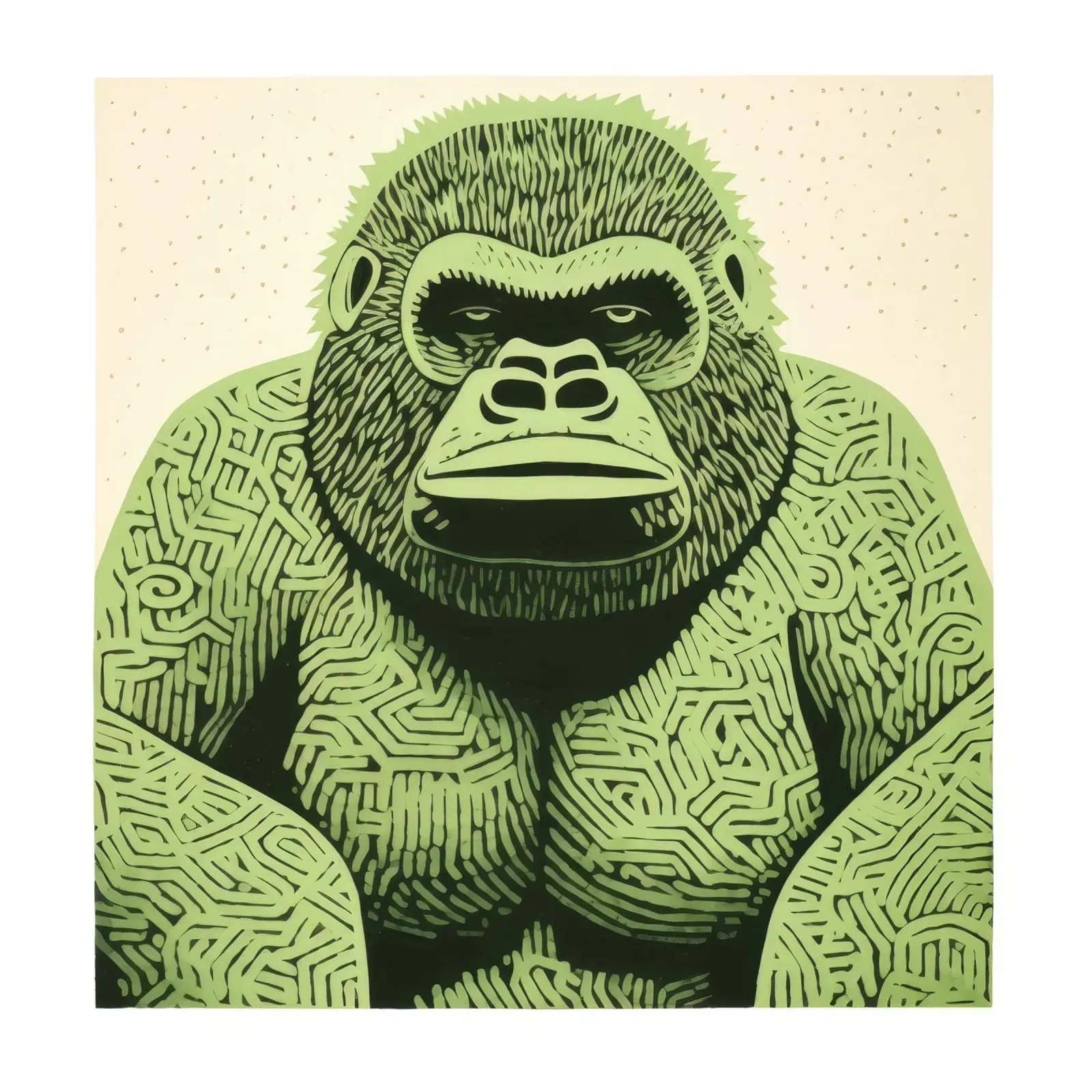 Gorilla Verde 2 pellicola backlit da Minimal Animal Art