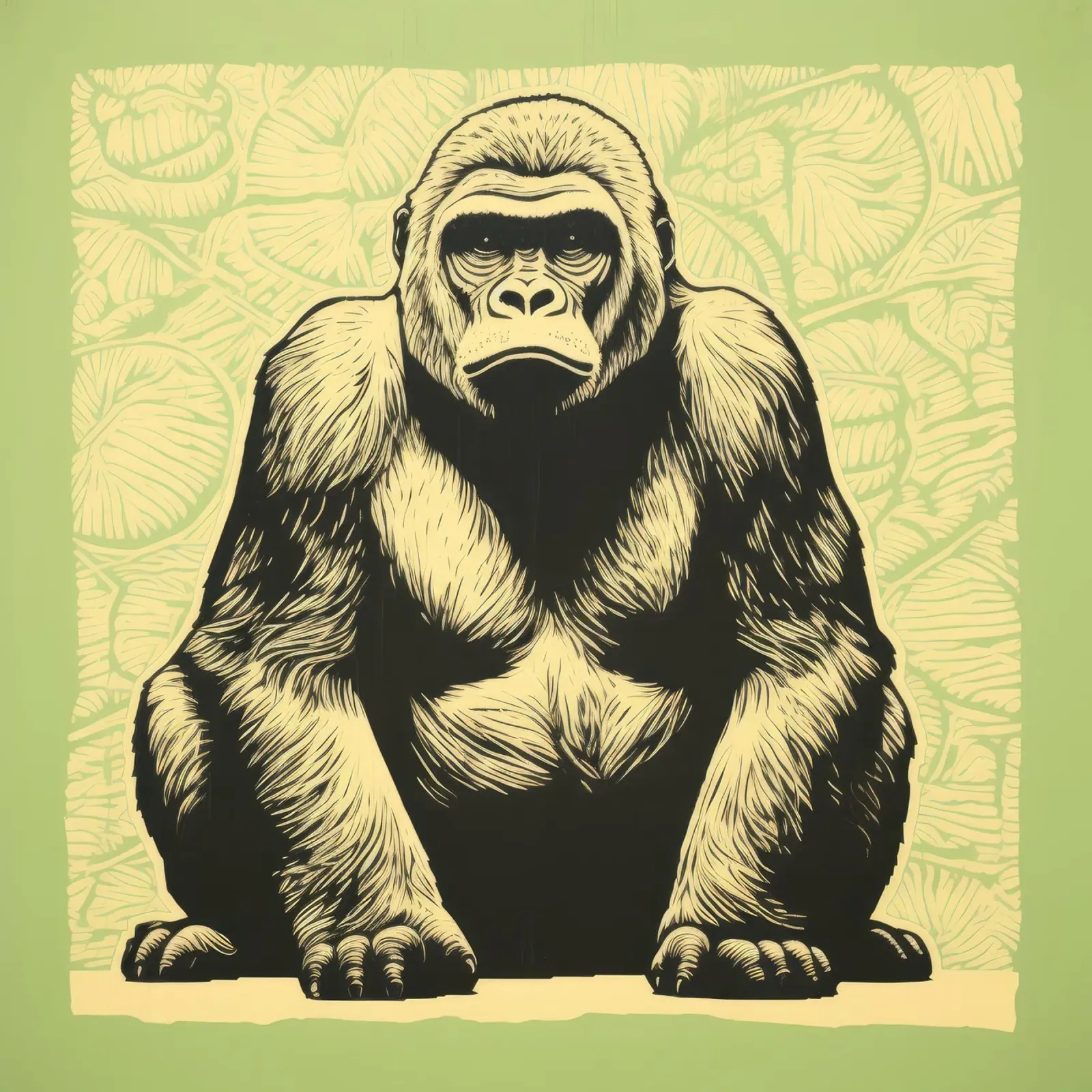 Gorilla Verde 3 pellicola backlit da Minimal Animal Art