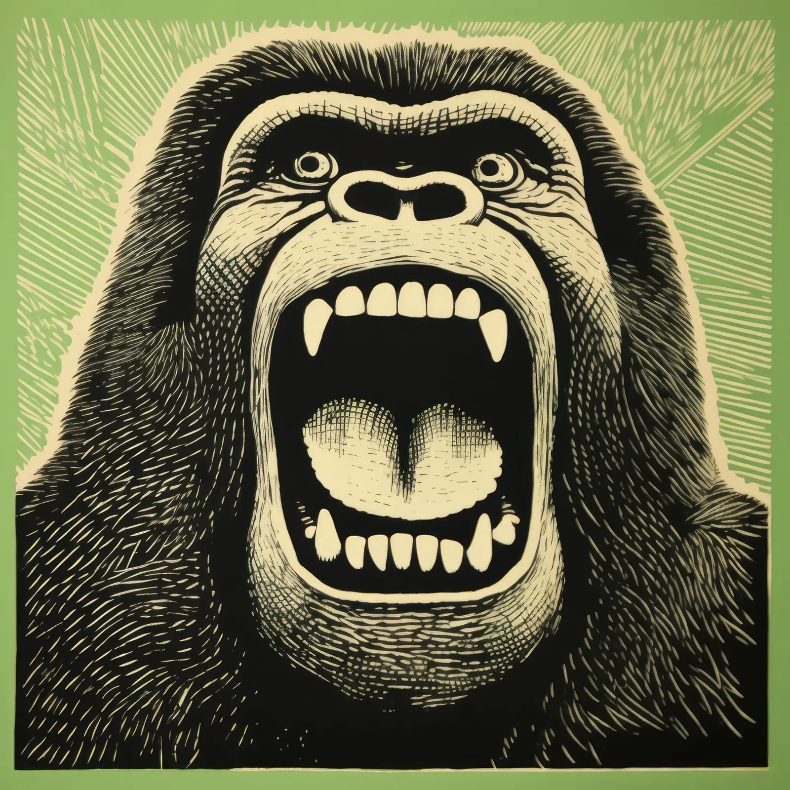 Gorilla Verde 4 pellicola backlit da Minimal Animal Art