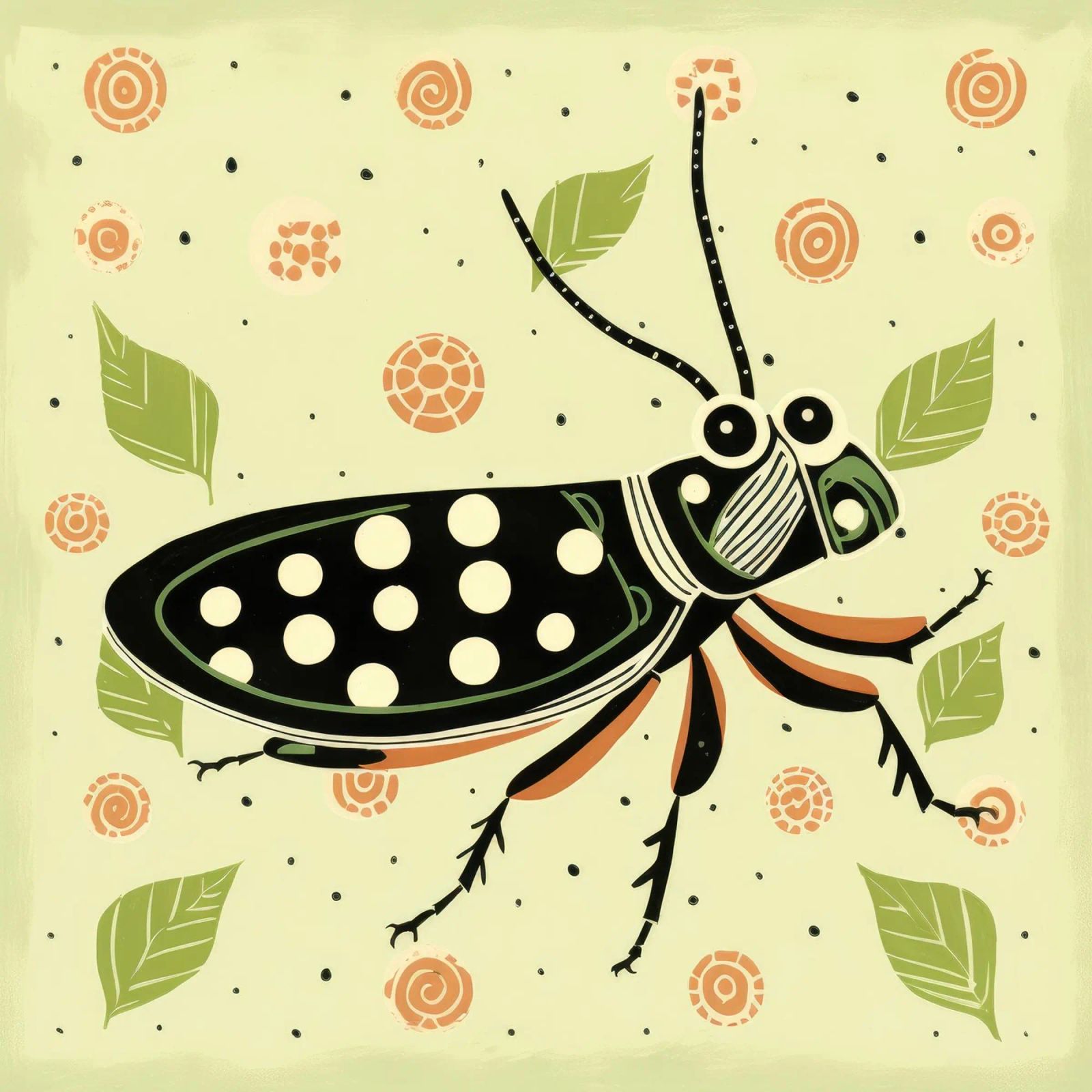Green Grasshopper 3 poster by Minimal Animal Art