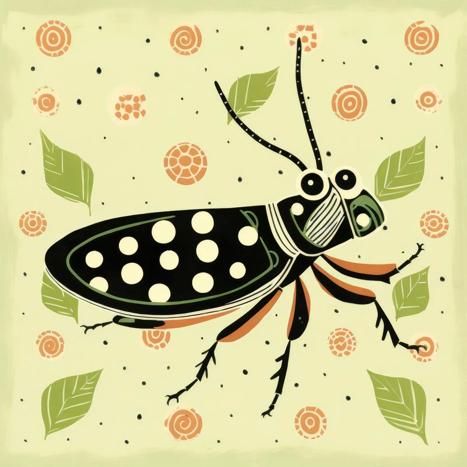 Cavalletta verde 3 poster da Minimal Animal Art