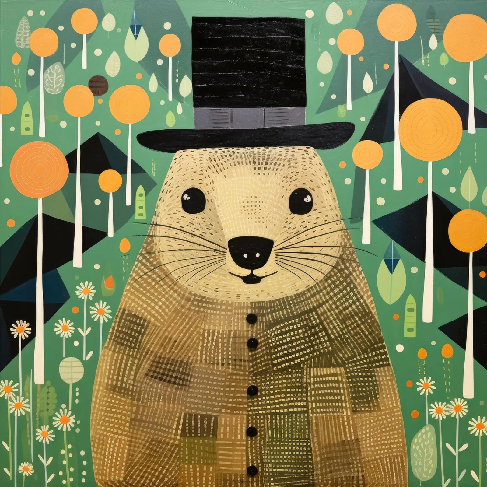 Marmotta verde 1 poster da Minimal Animal Art