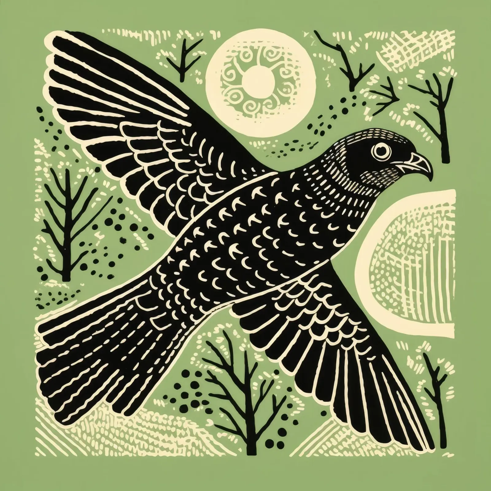 Falco Verde 3 pellicola backlit da Minimal Animal Art