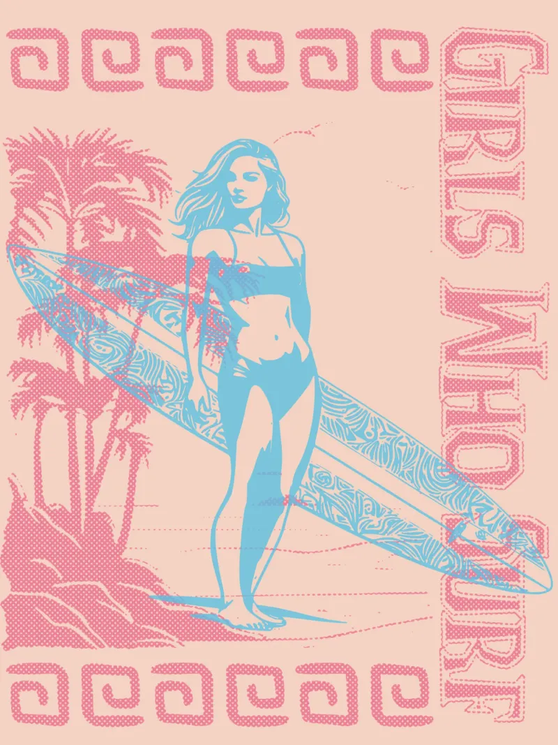 Ragazza che fa surf in spiaggia pellicola backlit da Gunawan Rb