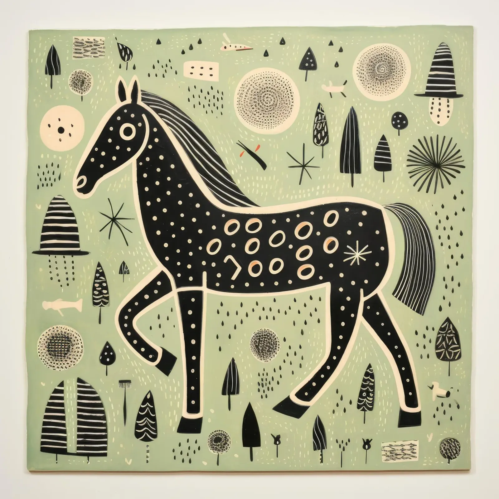 Green Horse 3 poster by Minimal Animal Art
