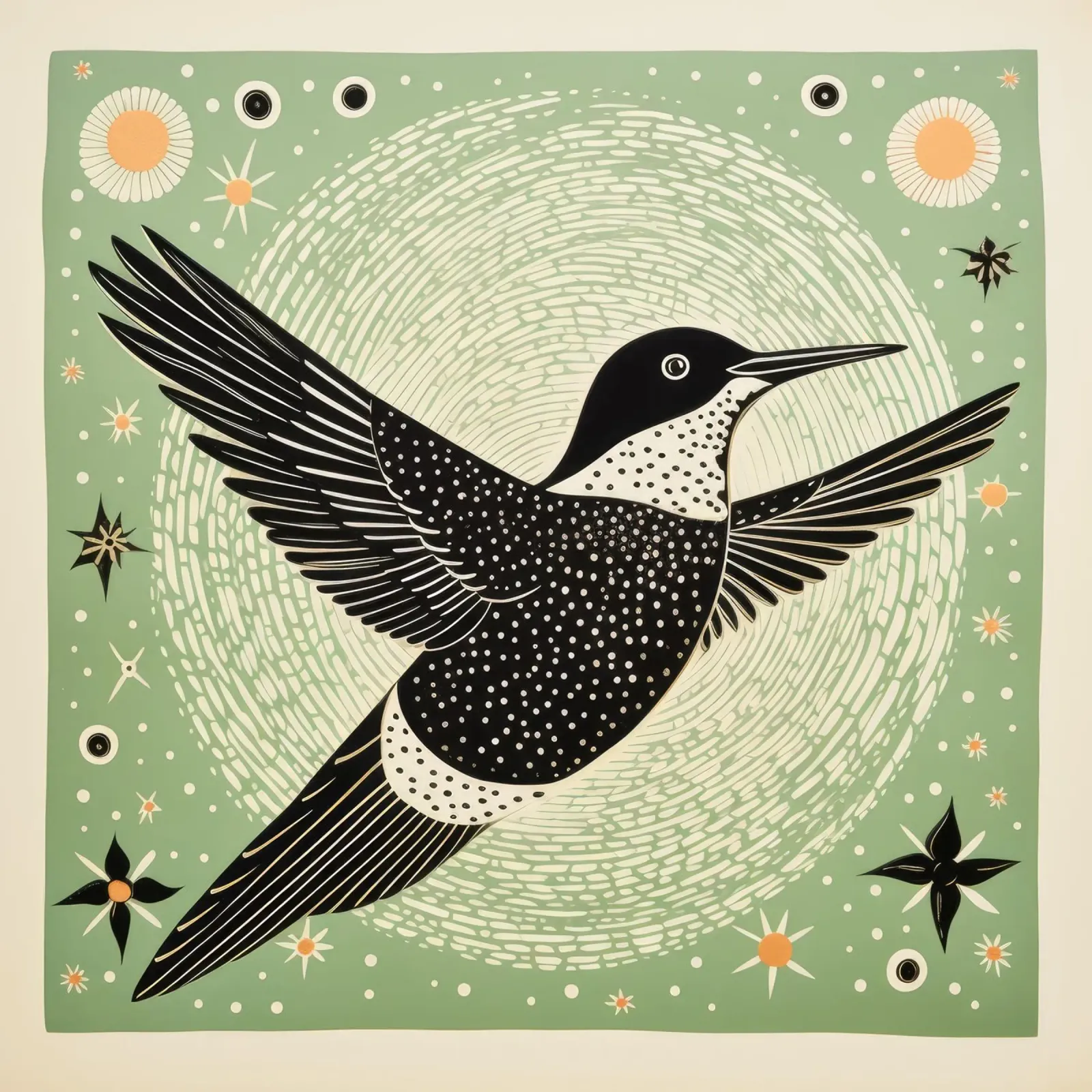 Groene kolibrie 2 canvas met Baklijst van Minimal Animal Art