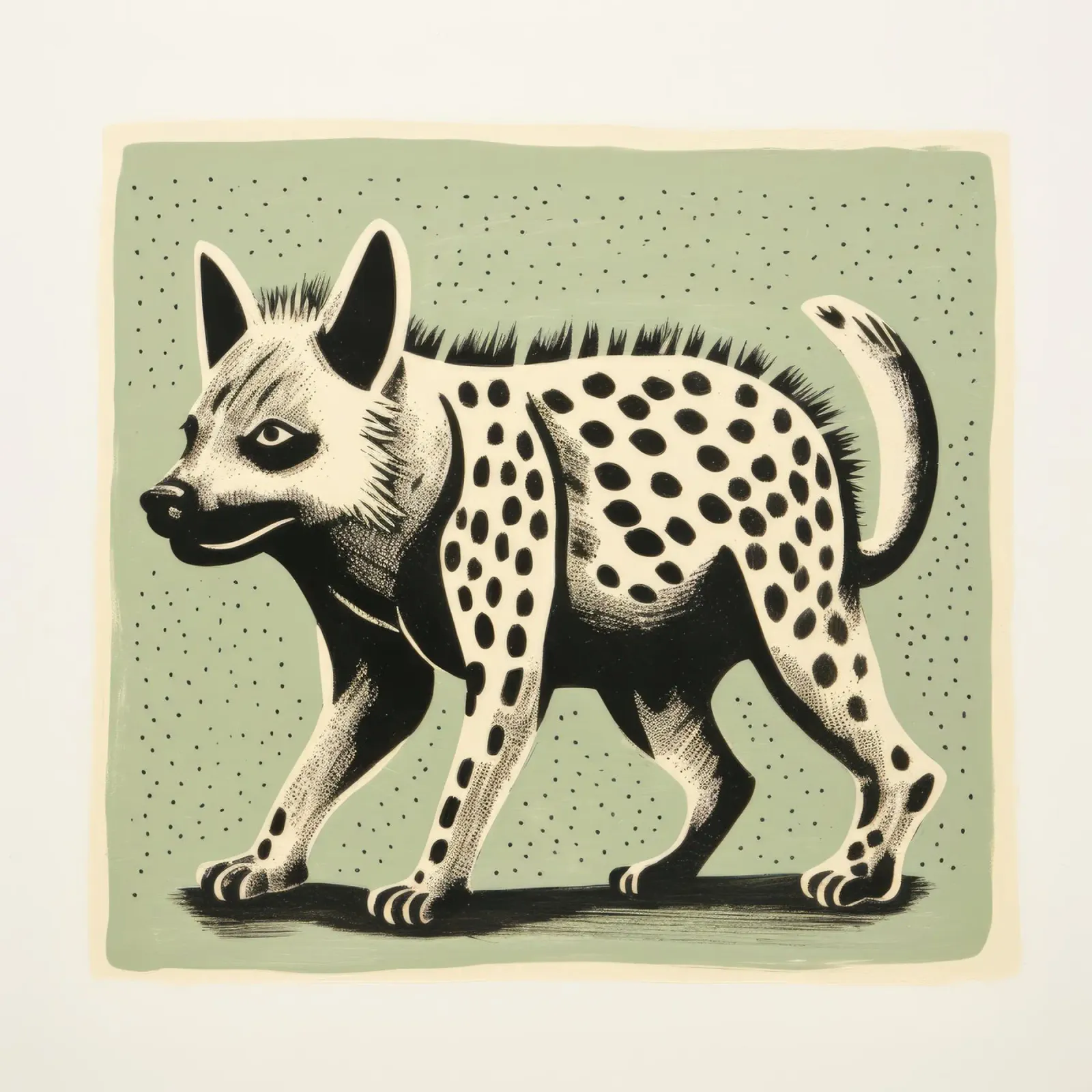 Green Hyena 4 poster by Minimal Animal Art