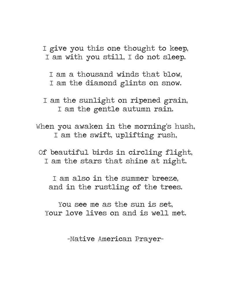 Gebetsgedicht der amerikanischen Ureinwohner - Ich bin tausend Winde, die wehen Hahnemühle von Summer Soul Co. - Quotes