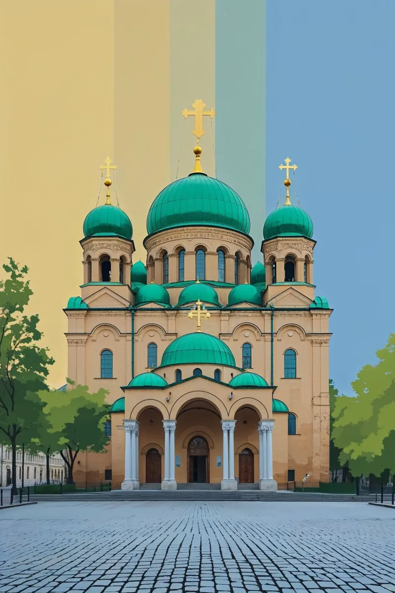 St. Sophia of Kyiv Minimalist Art poster con telaio in plastica da AlbertKlee