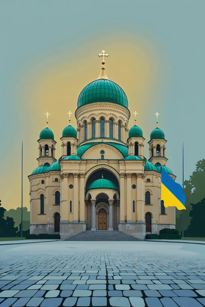 St. Sophia with Ukrainian Flag poster da AlbertKlee