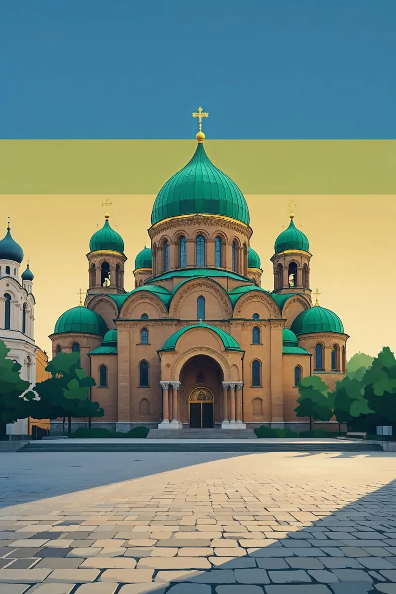 St. Sophia’s Iconic Presence canvas met Baklijst van AlbertKlee