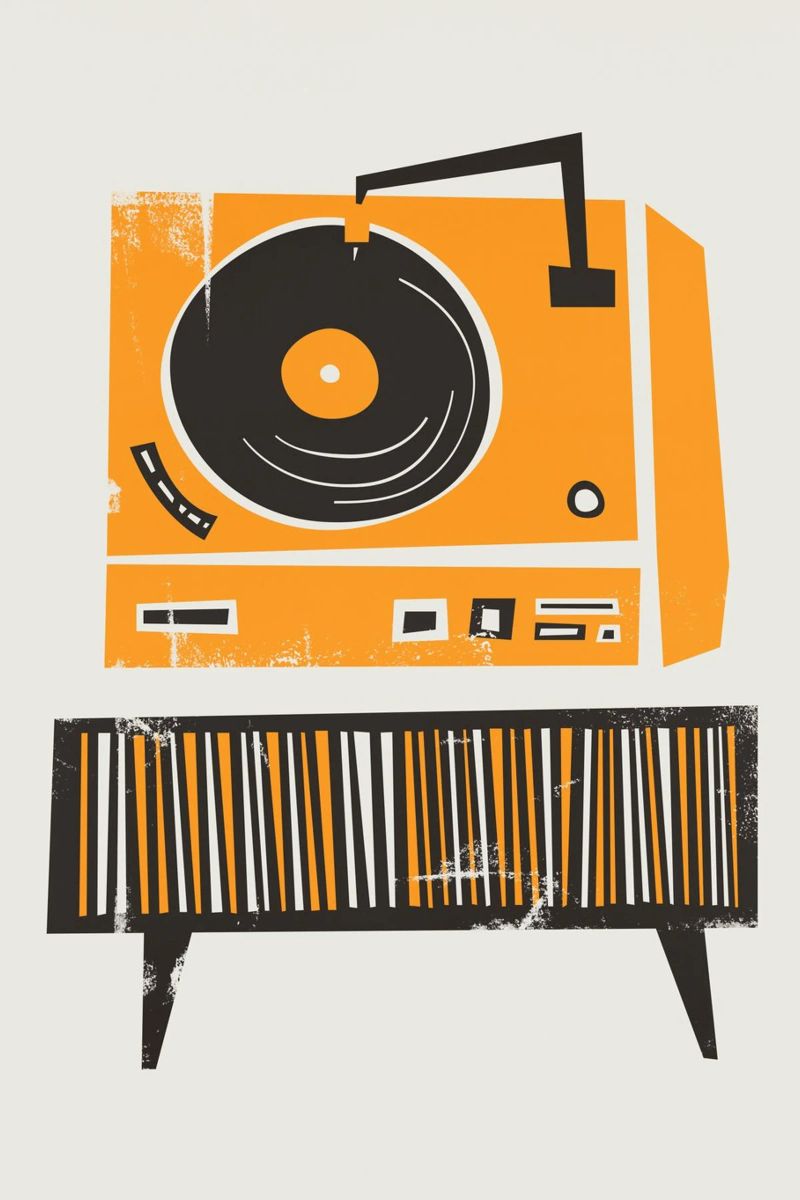 Lettore di dischi in vinile retrò poster da Fox & Velvet