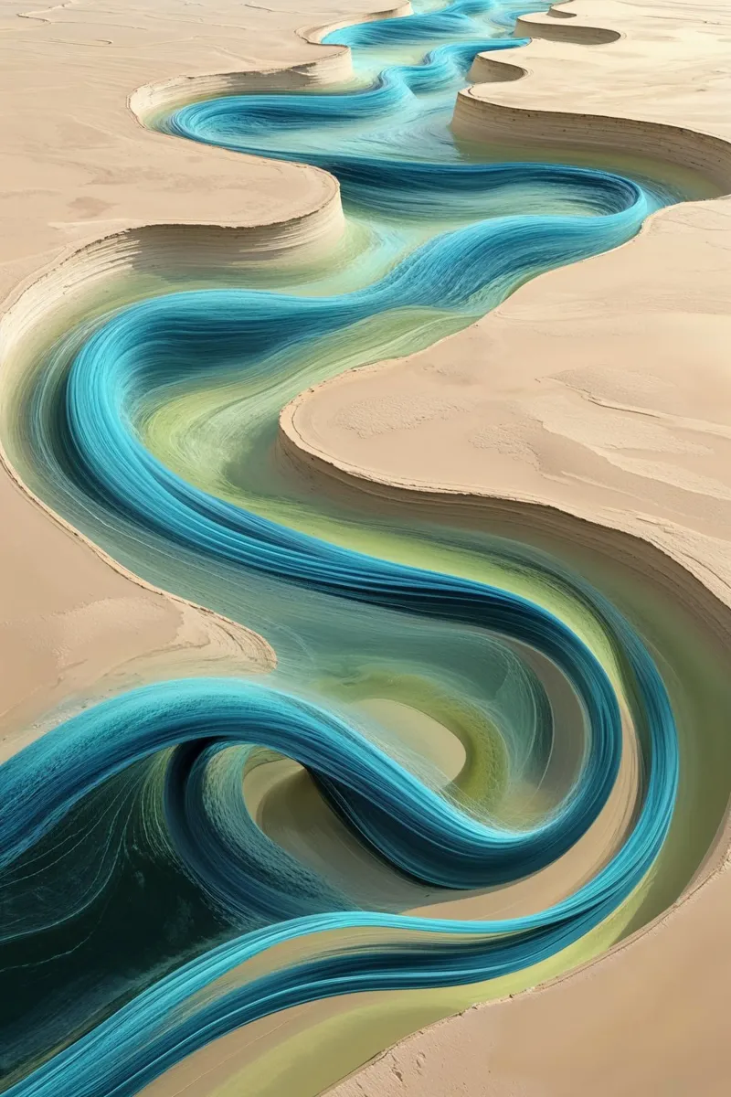 Winding Life: The Euphrates in Abstract carta hahnemühle da AlbertKlee