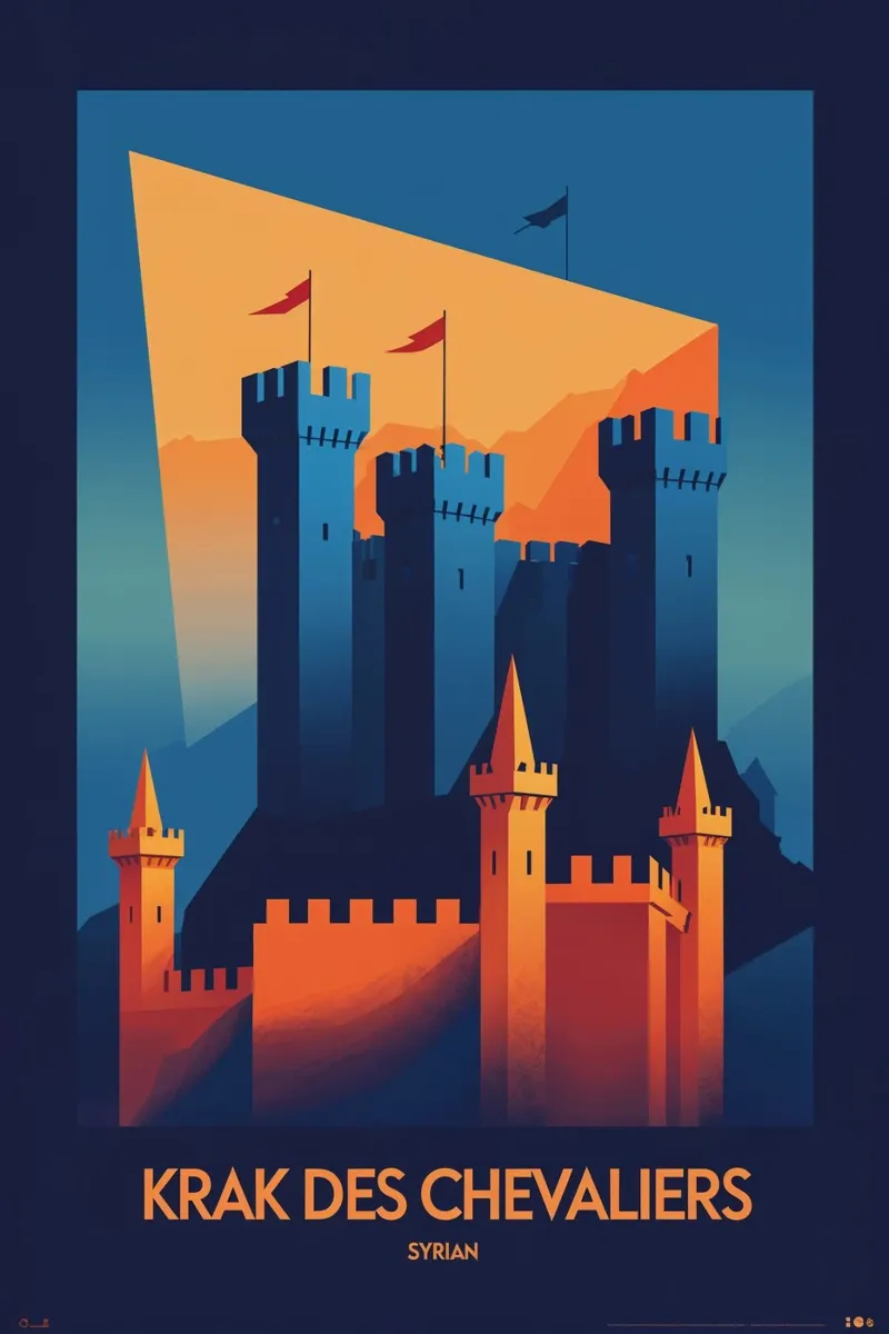Krak des Chevaliers in Vivid Geometry poster da AlbertKlee