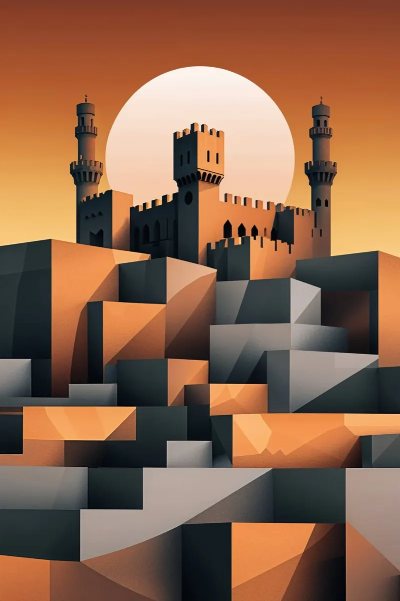 Aleppo Citadel at Sunrise – A Timeless Fortress poster da AlbertKlee