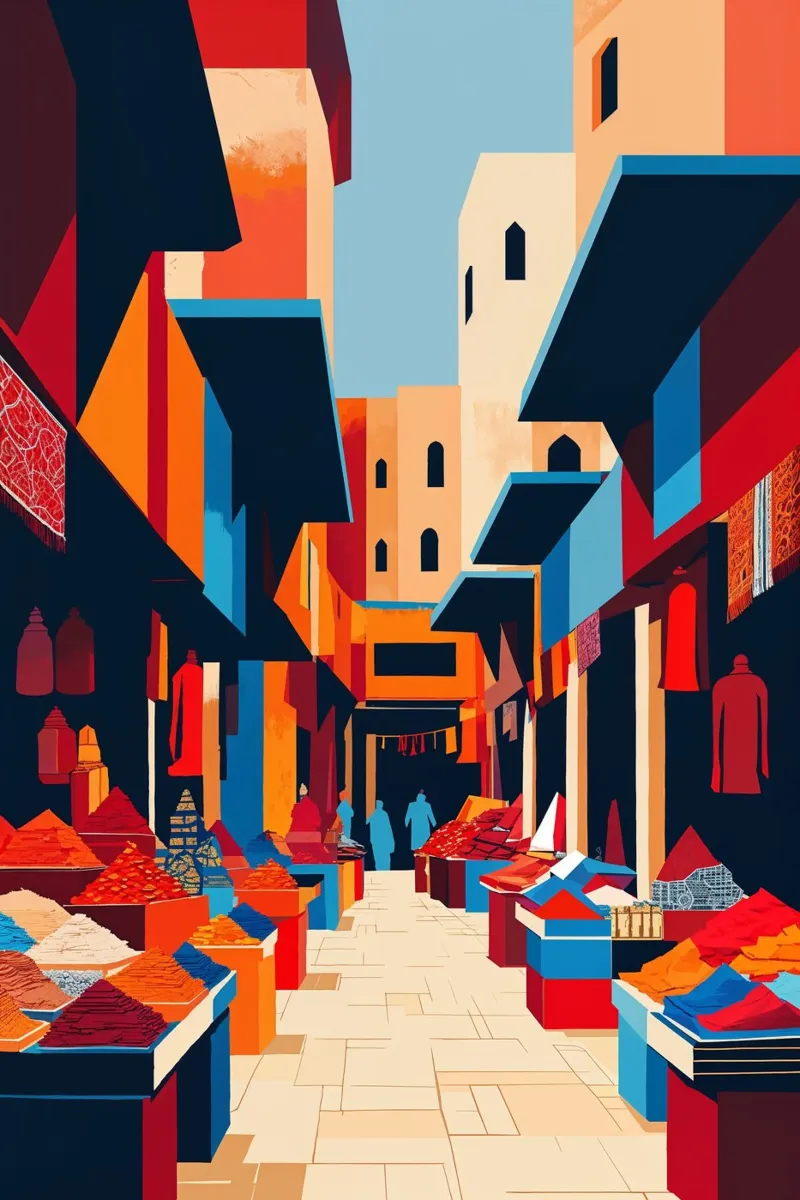 The Vibrant Heart of a Syrian Souq carta hahnemühle da AlbertKlee