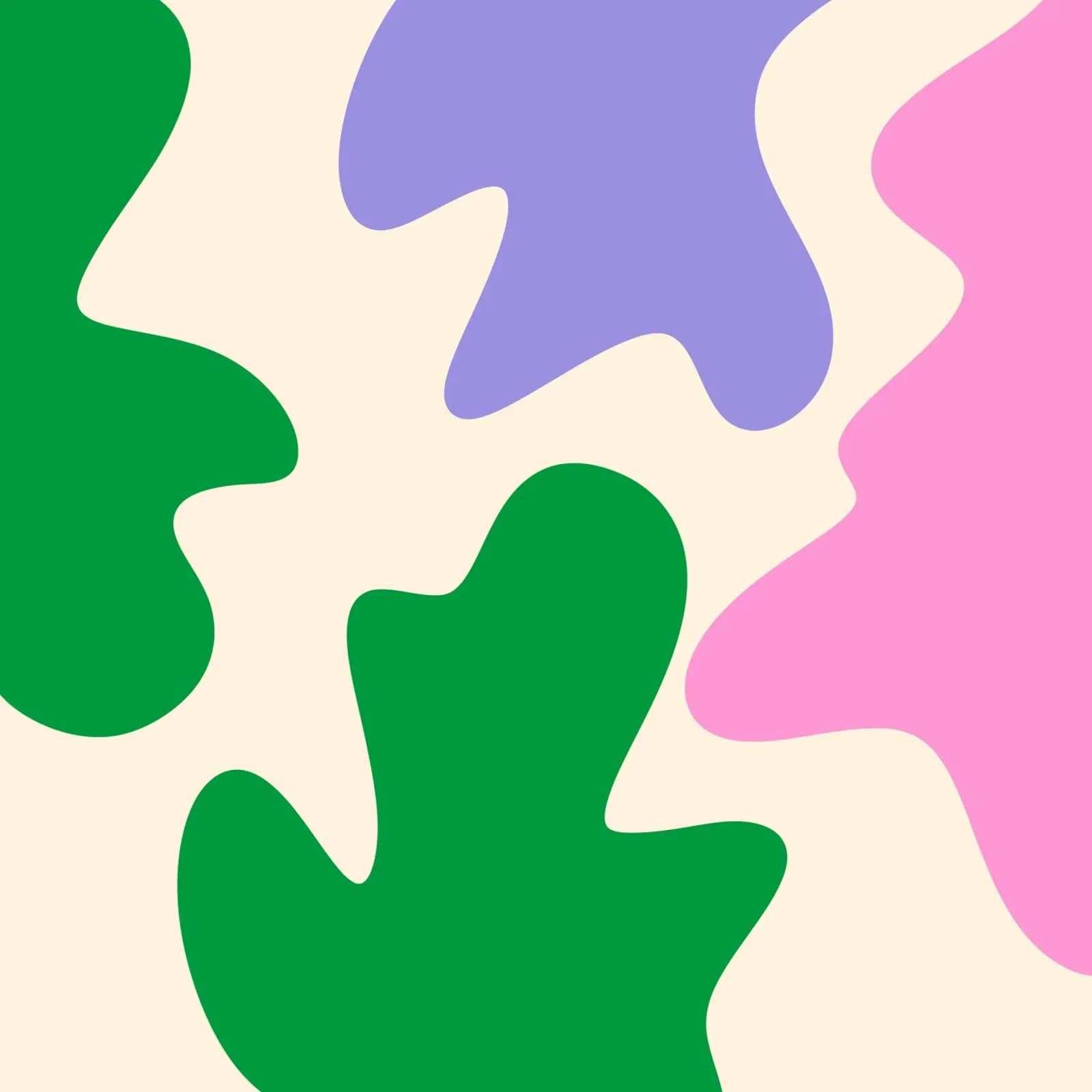 Formas abstractas modernas - rosa, violeta, verde, crema poster de Wackapacka