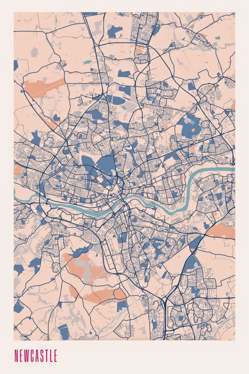 Newcastle Urbana poster con telaio in alluminio da MOOODZART