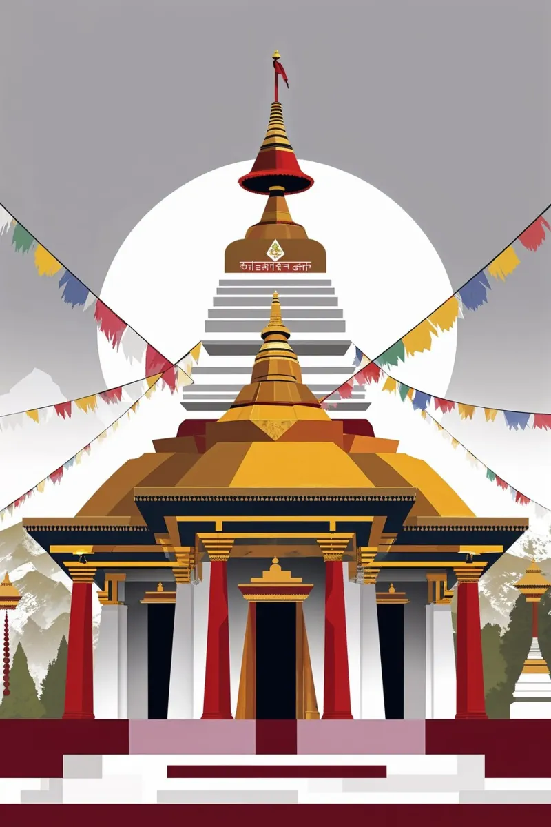 Sacred Nepalese Stupa in Abstract Art hahnemühle de AlbertKlee
