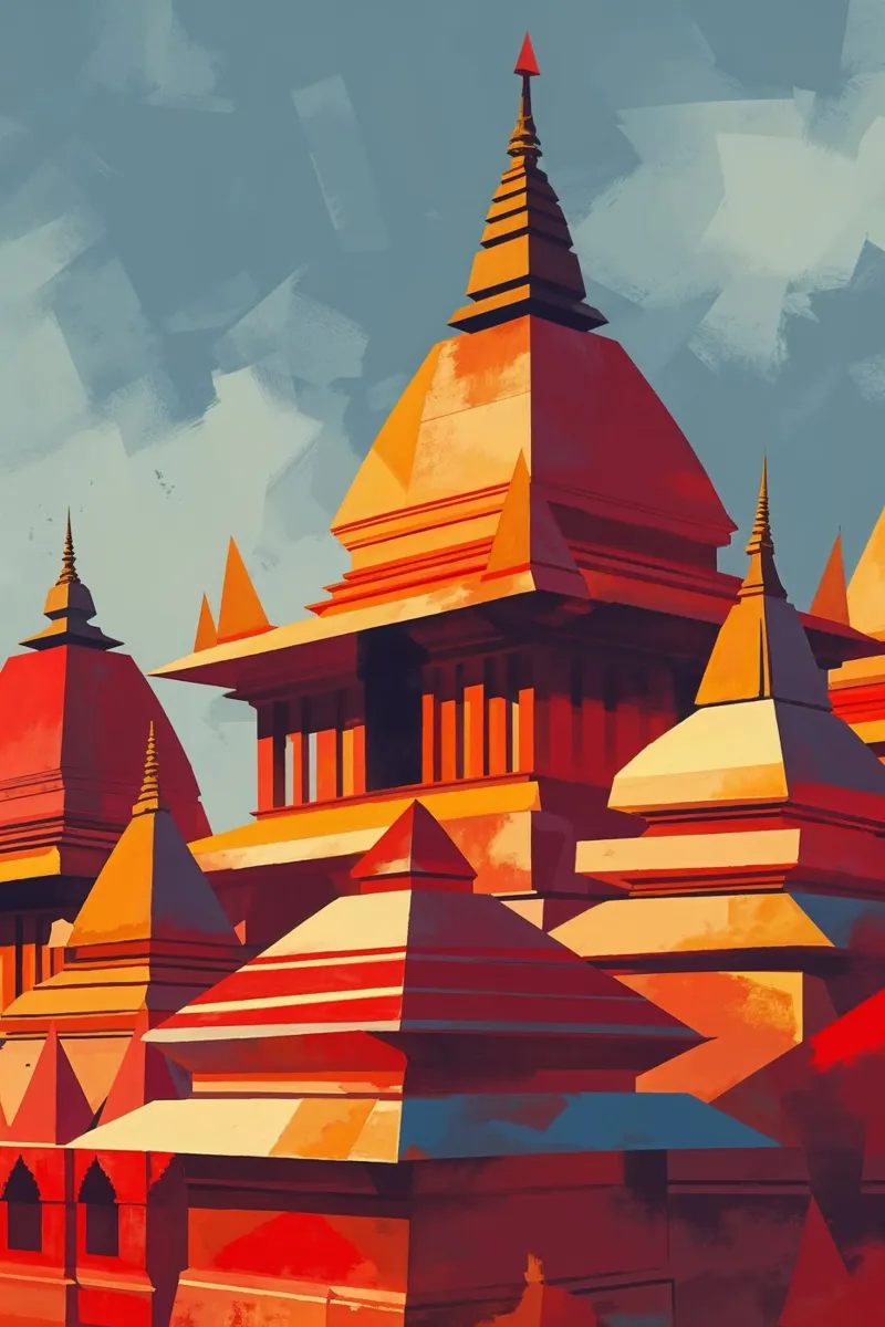 Geometric Elegance of Kathmandu Temples poster da AlbertKlee