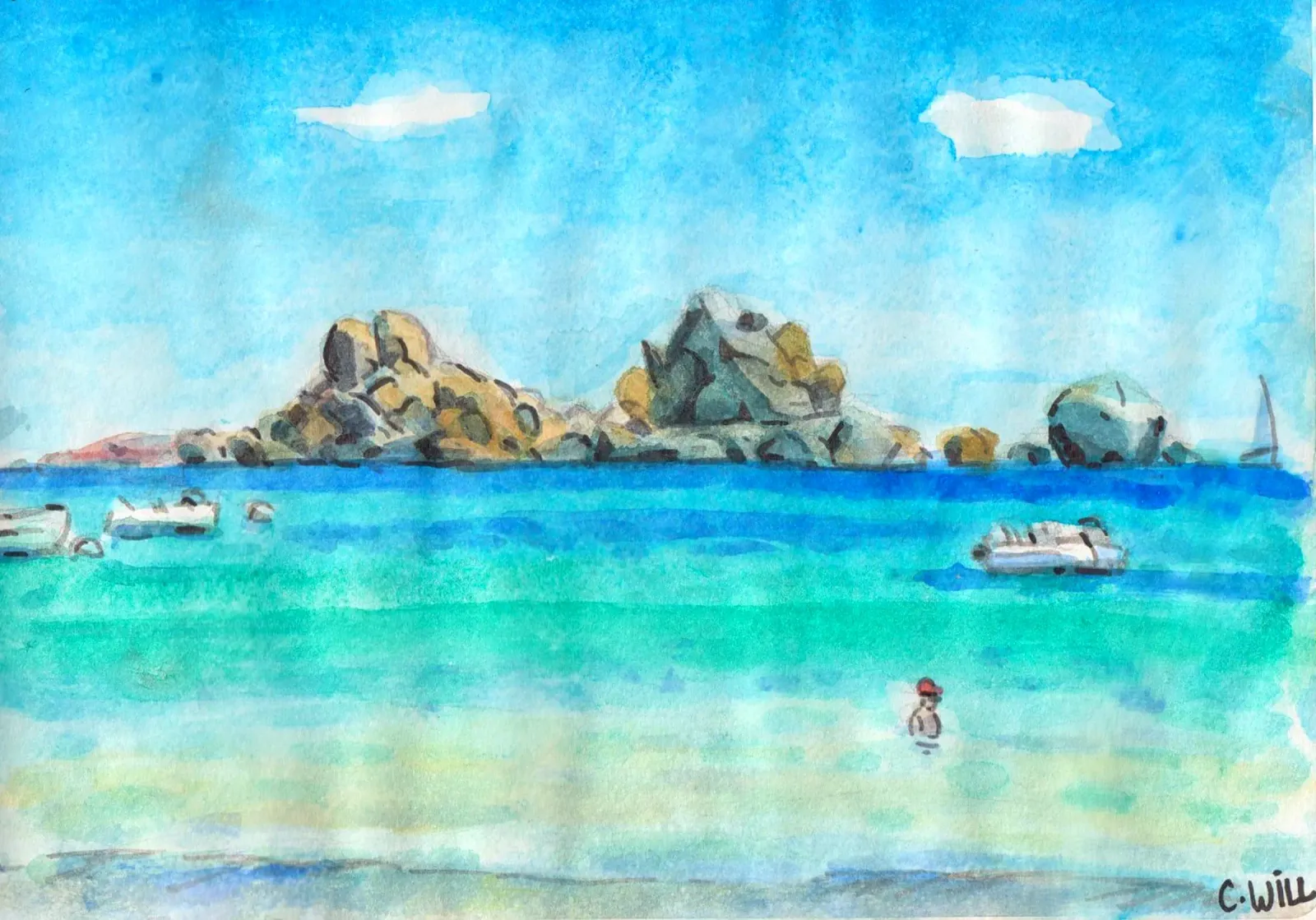 Tamaricciu beach pellicola backlit da C.WILL