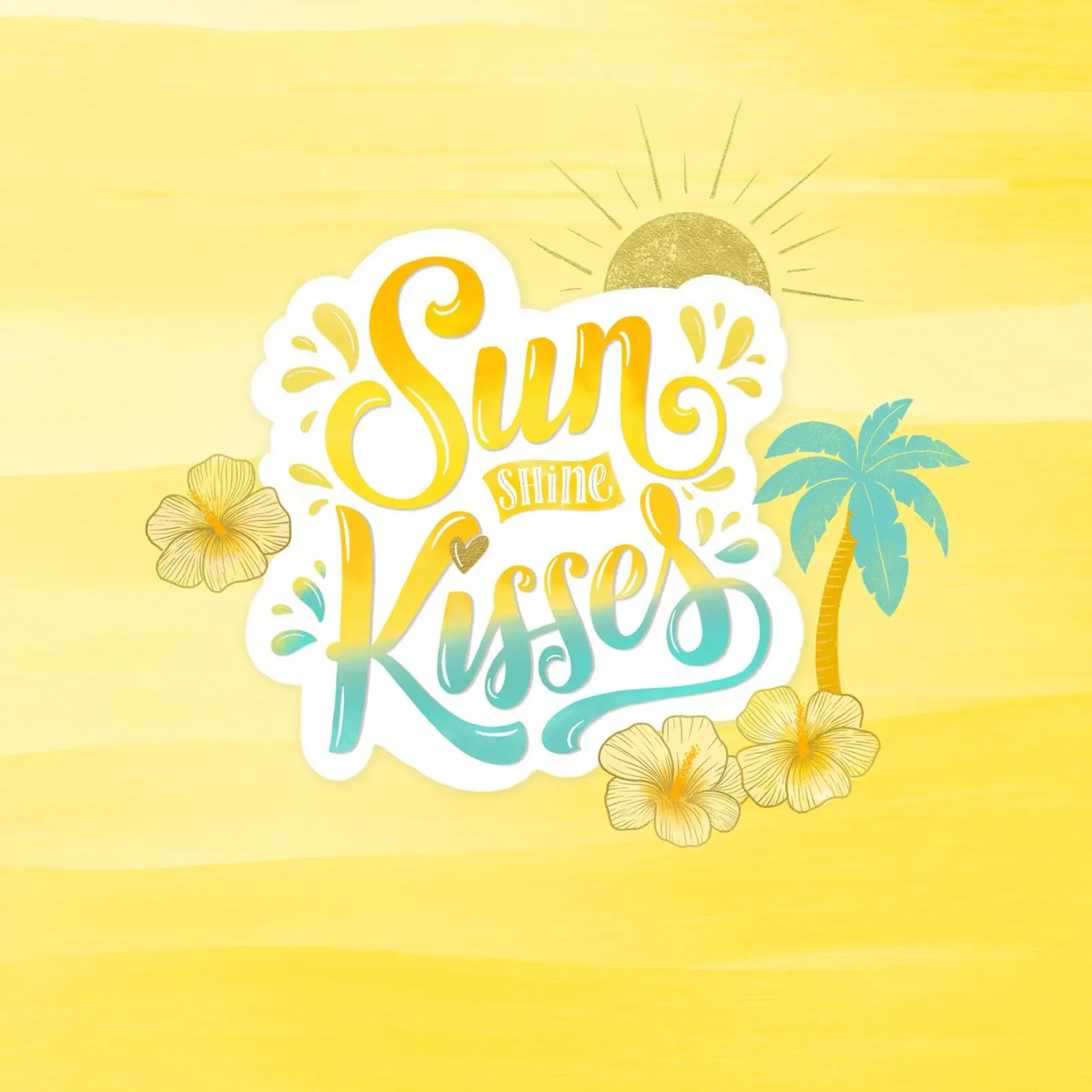 Sunshine Kisses. Summer, Palm Trees and Good Vibes. pellicola backlit da CalliLetters