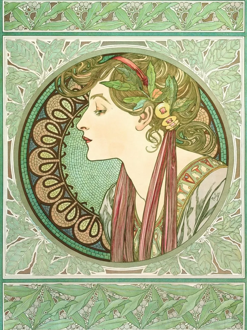 Alphonse Mucha - Alloro pellicola backlit da Timeless Artworks