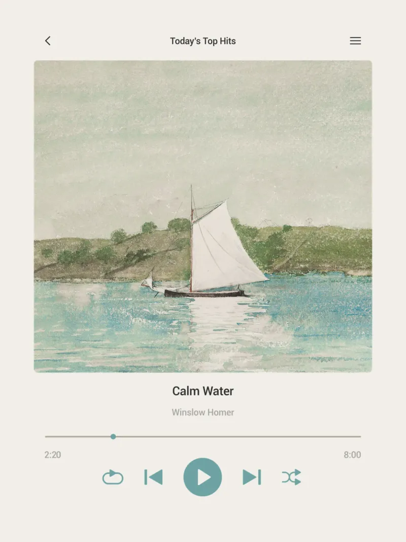 Canzone dell'acqua calma tela con Cornice a cassetta da Vintagrafica