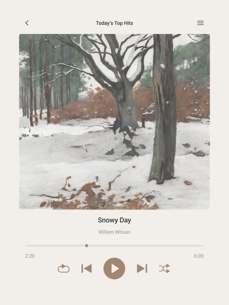 Snowy Day Song Leinwand mit Schattenfugenrahmen von Vintagrafica