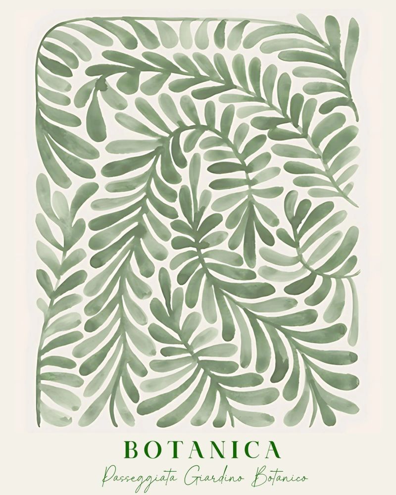 Poster de plantes botaniques abstraites, feuilles modernes à l'aquarelle poster de ArtHaus