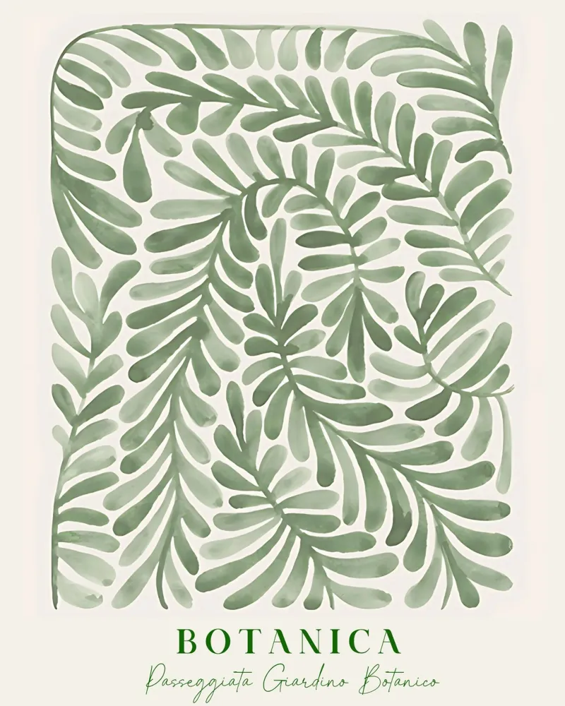 Poster botanico astratto sulle piante, foglie moderne ad acquerello pellicola backlit da ArtHaus
