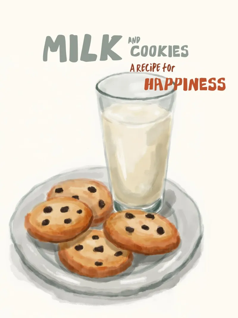 Una ricetta per la FELICITÀ poster con telaio in plastica da Indigo Rain