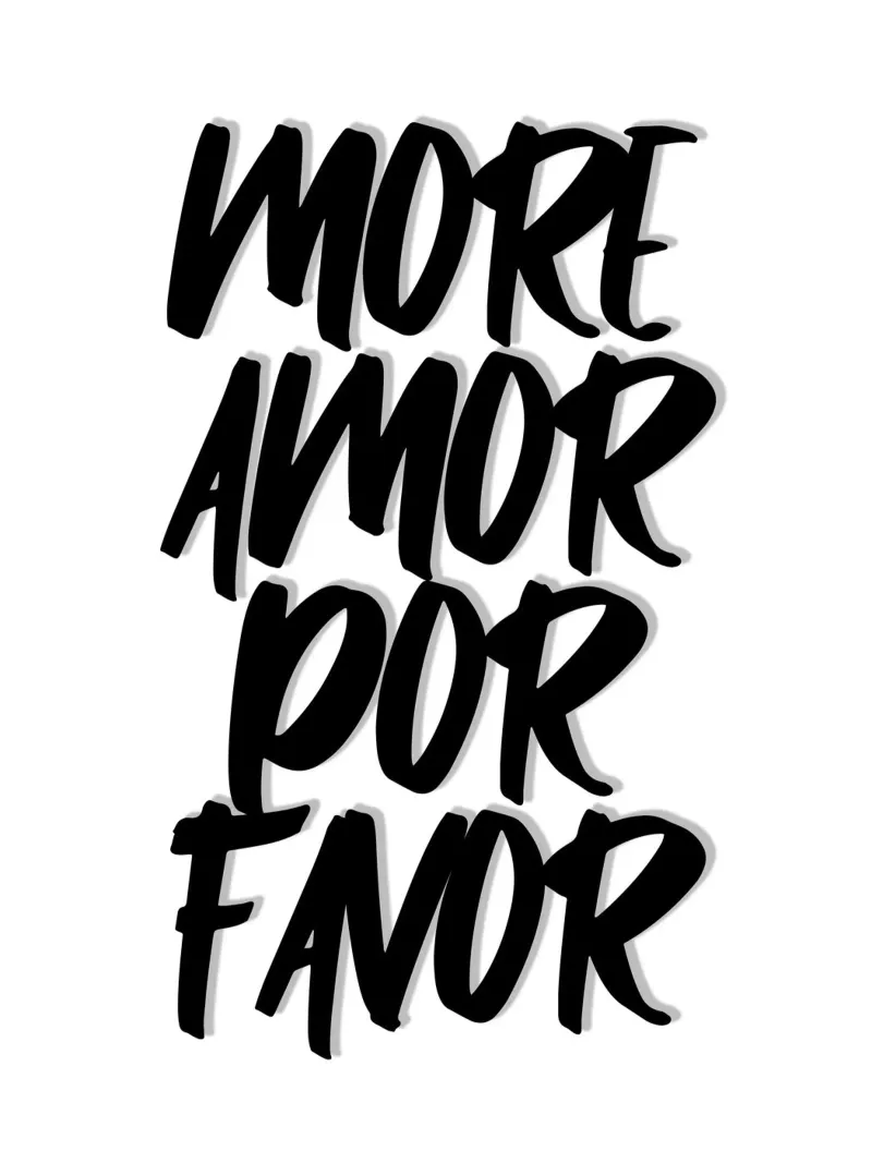 Più amore per favore plexiglass da Wall of Words