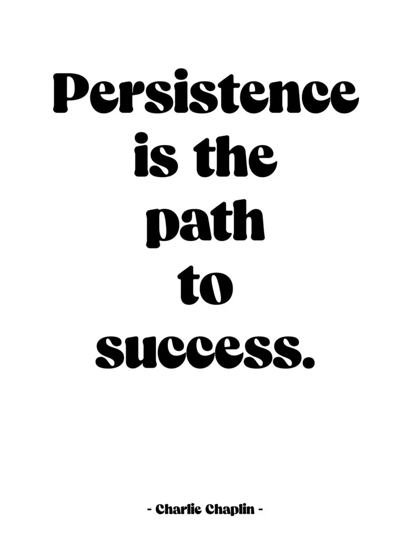 Citation "Persistence is the path to success" canvas with Floater frame by Wall of Words