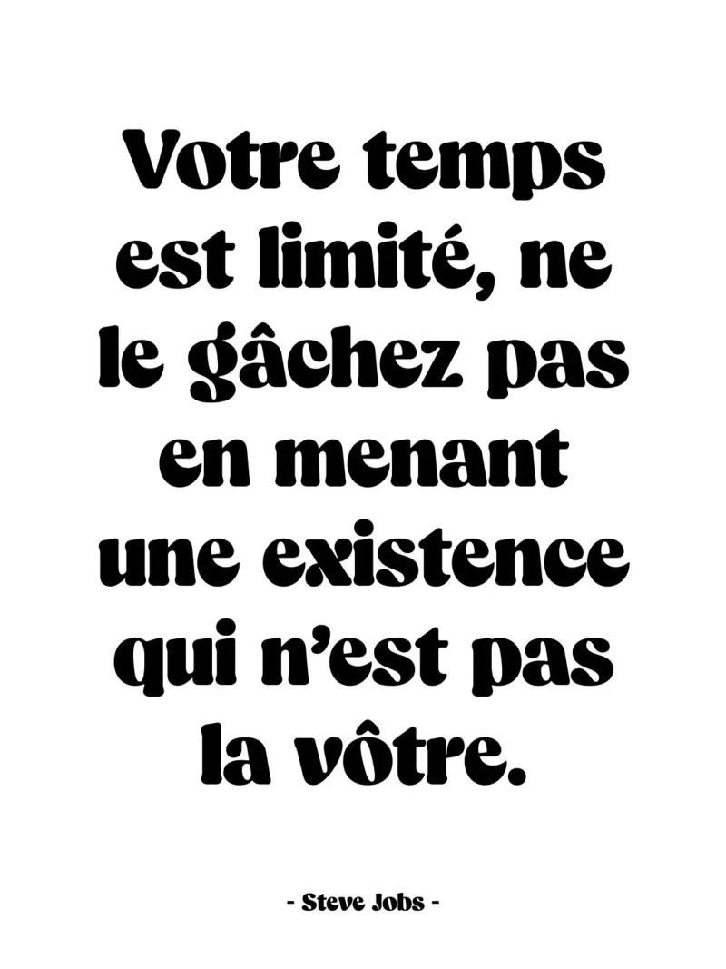 Citazione "Il vostro tempo è limitato alluminio dibond da Wall of Words