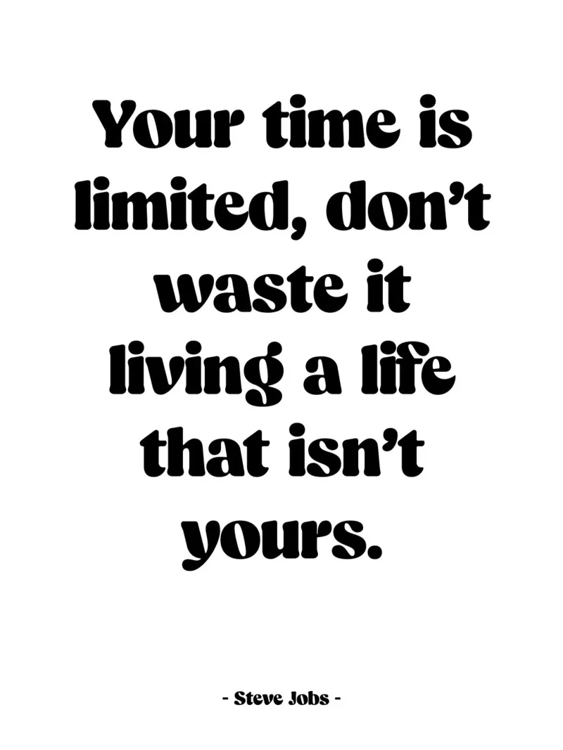 Citazione "Il vostro tempo è limitato" poster da Wall of Words
