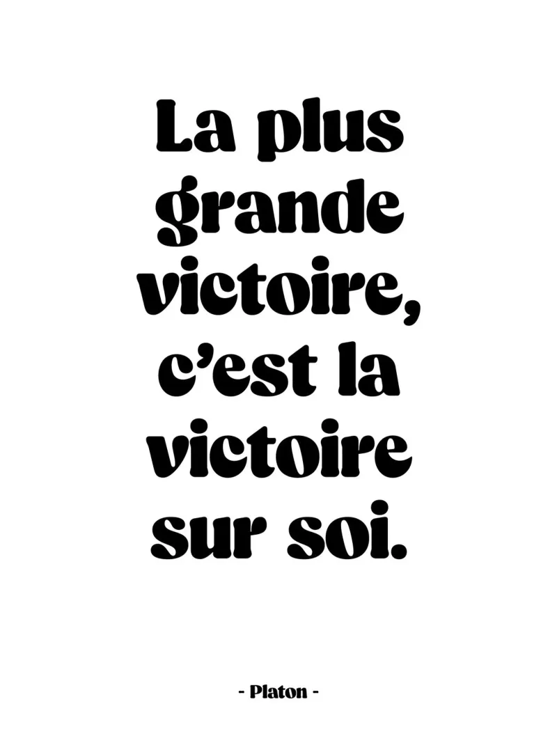 Citazione "La più grande vittoria è la vittoria su se stessi alluminio dibond da Wall of Words