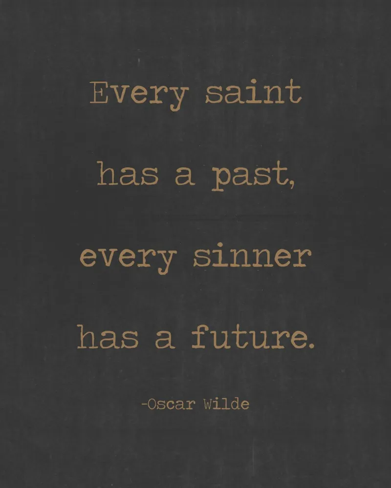 Ogni santo ha un passato Ogni peccatore ha un futuro Oscar Wilde poster con telaio in alluminio da Summer Soul Co. - Quotes