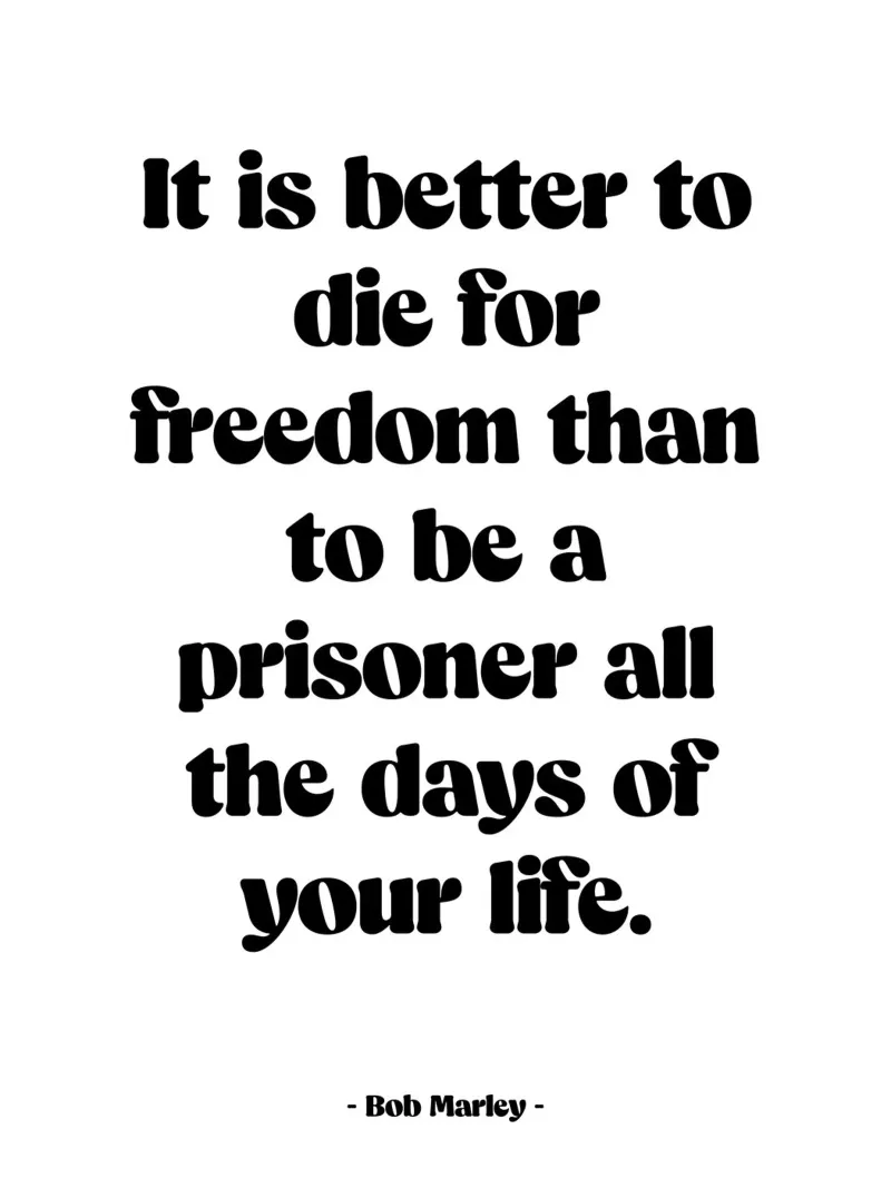 Citation "It is better to die for freedom" canvas with Floater frame by Wall of Words