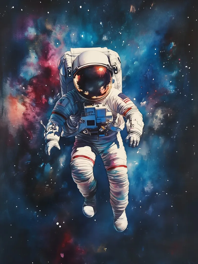 Aquarell Astronaut acrylic glass by Schön