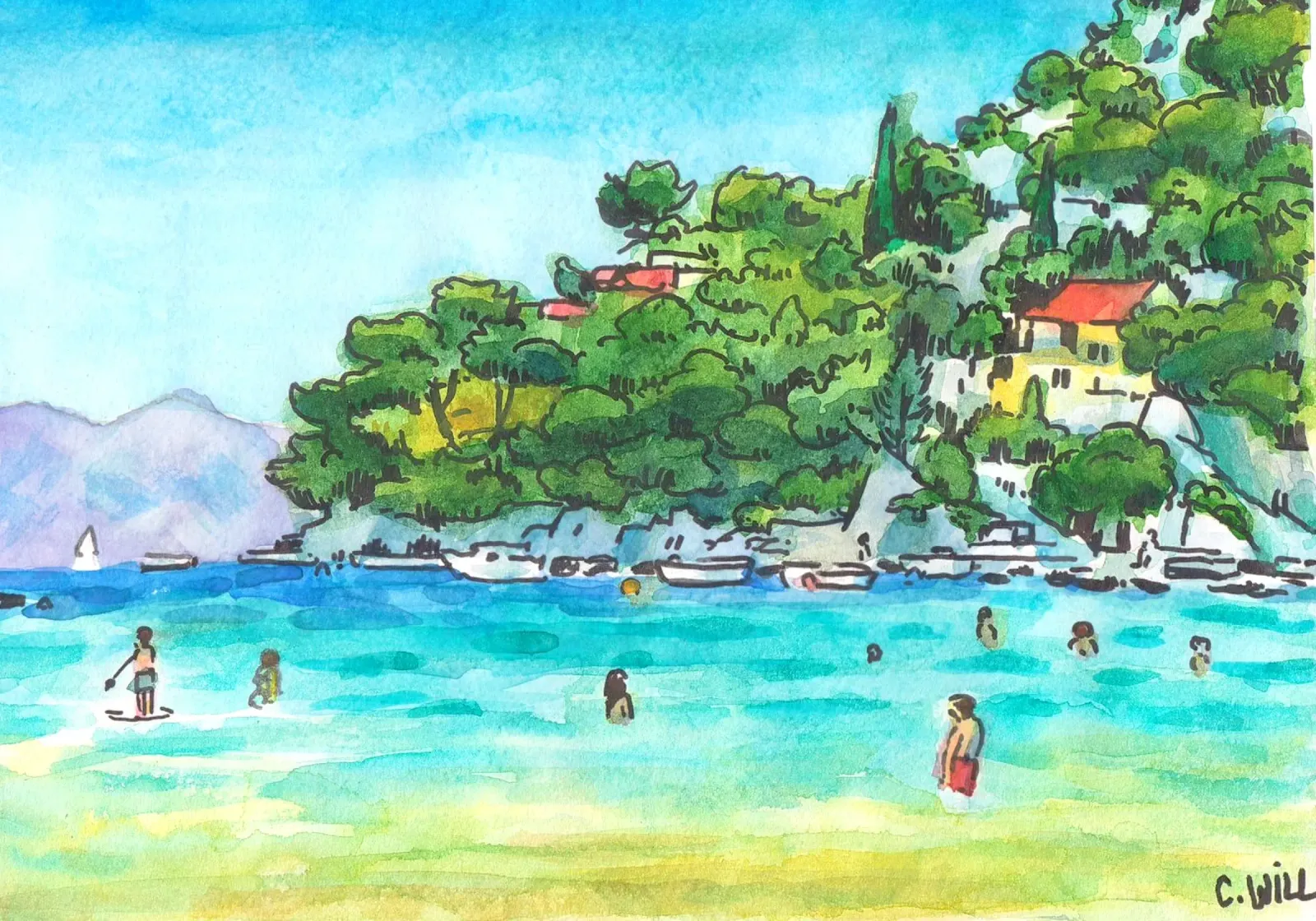 Spiaggia di Prapratno in Croazia plexiglass da C.WILL