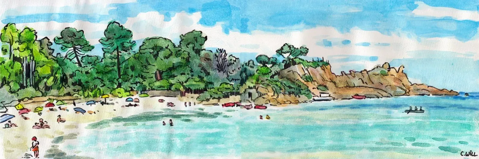 Spiaggia di Canella in Corsica plexiglass da C.WILL