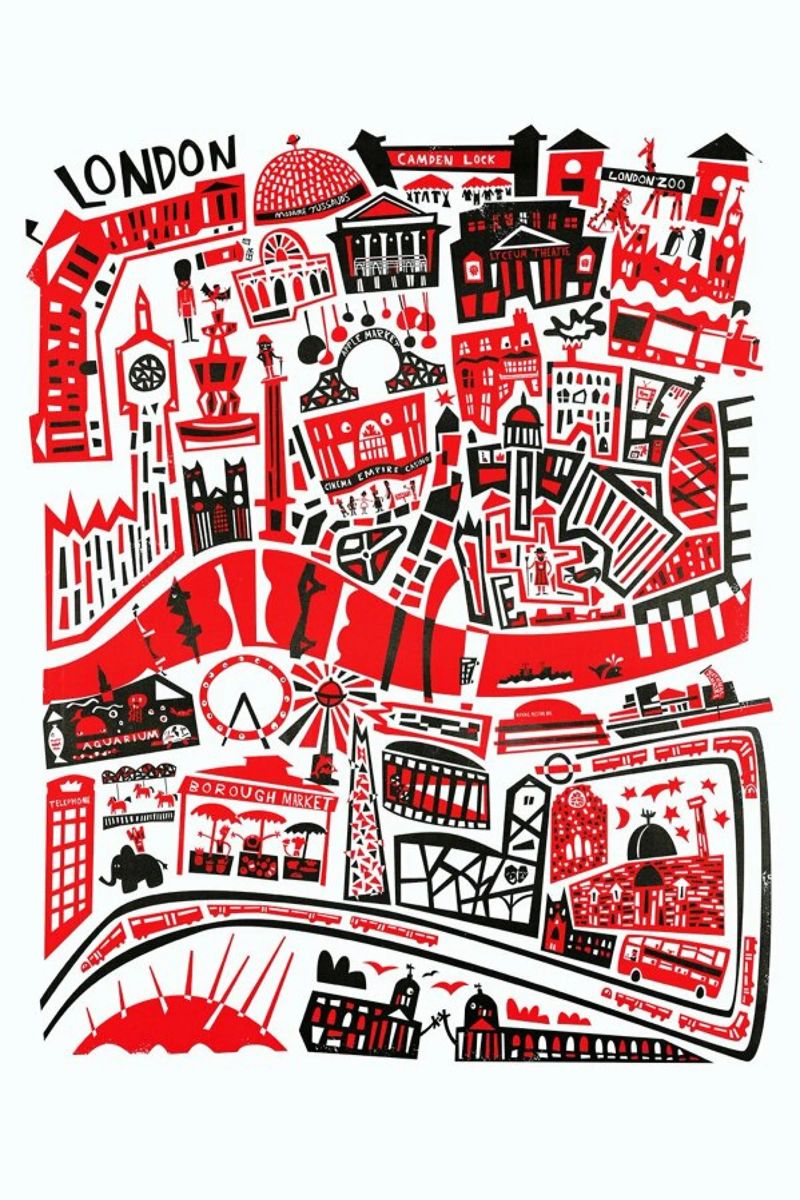 Busy London Map poster by Fox & Velvet