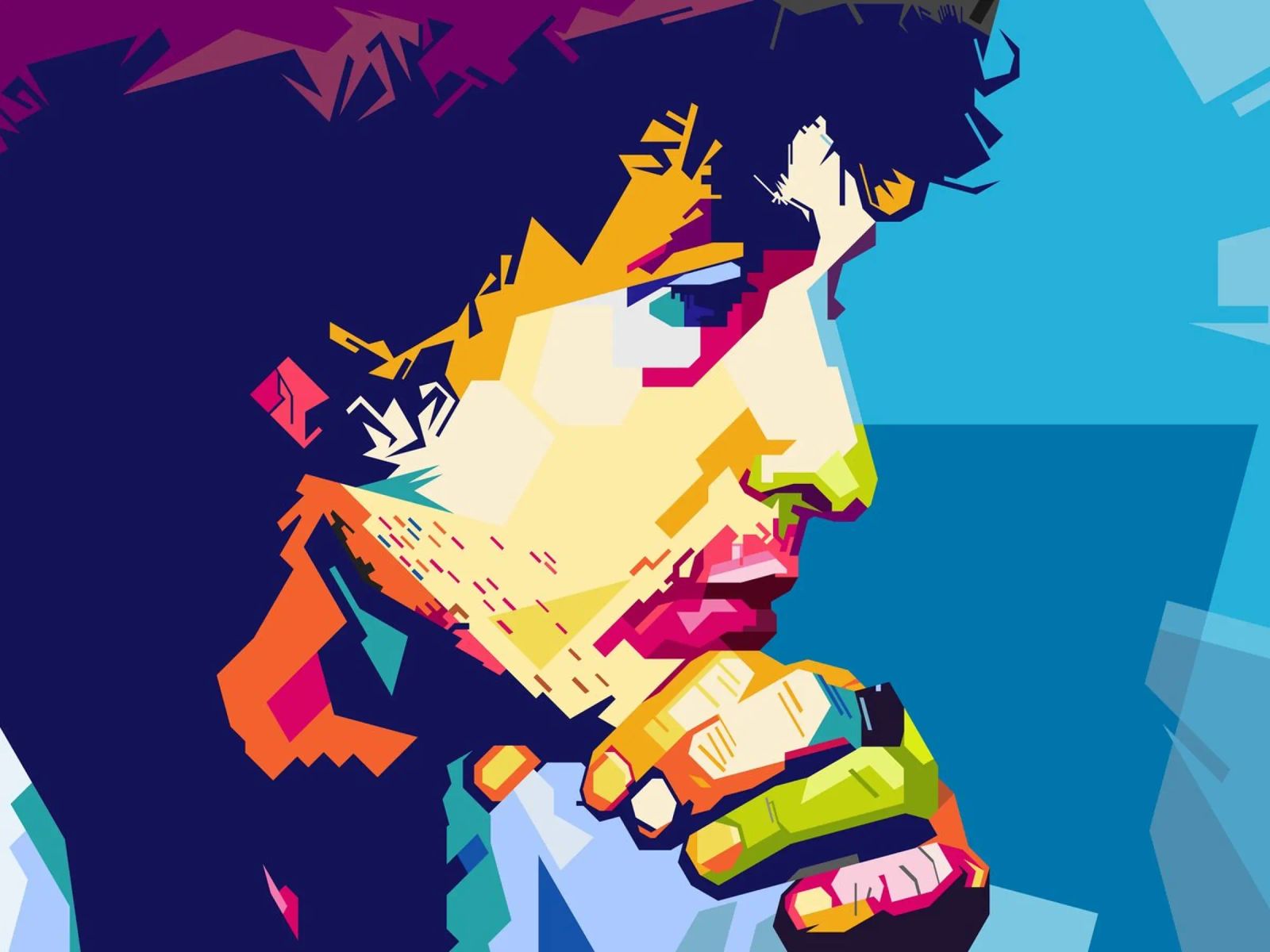 Bob Dylan-stijl WPAP poster van SW Artwork
