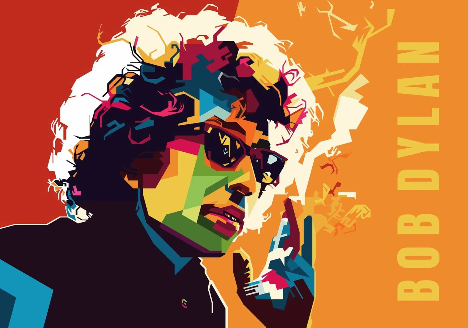 Ballade muzikant stijl WPAP poster van SW Artwork