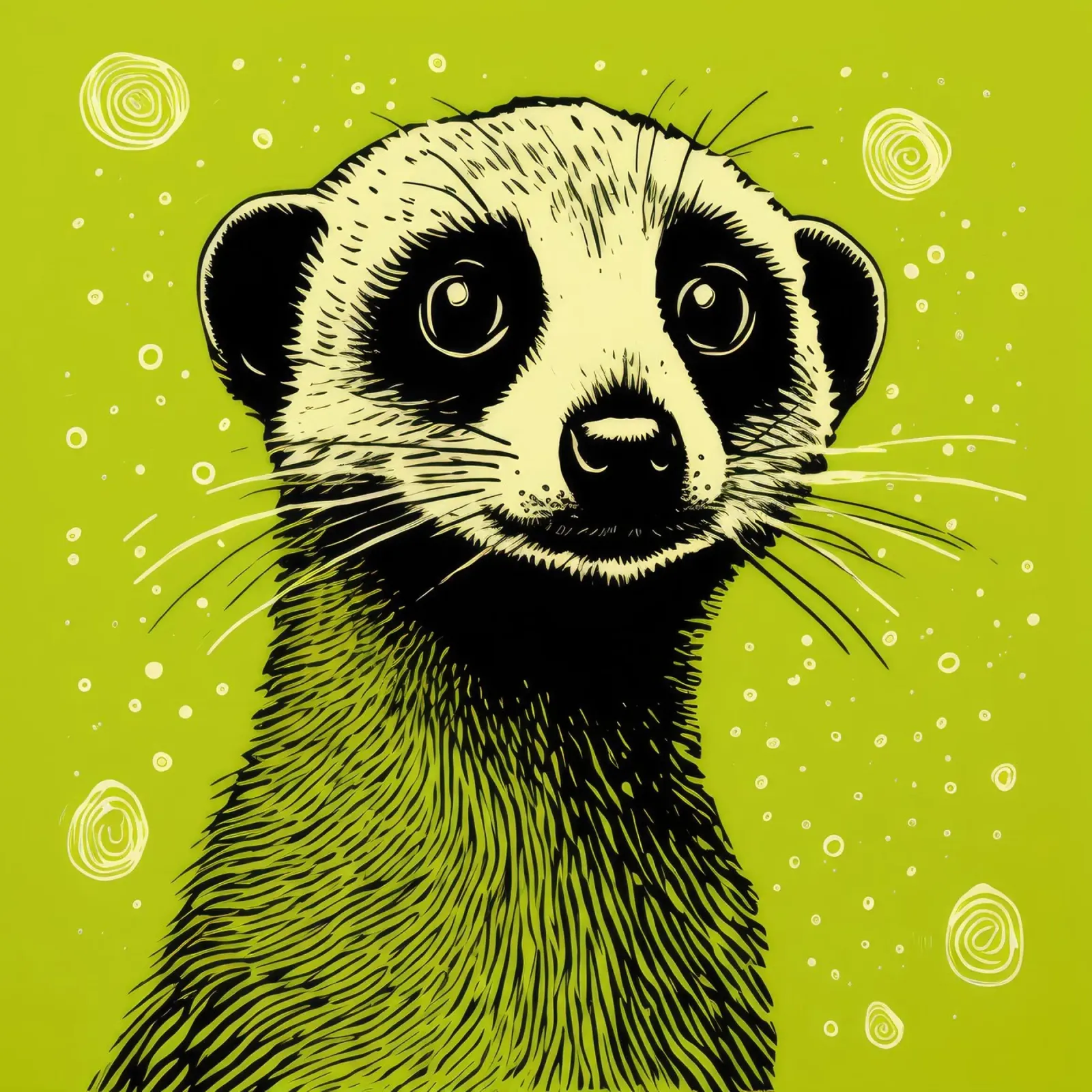 Meerkat verde 4 pellicola backlit da Minimal Animal Art