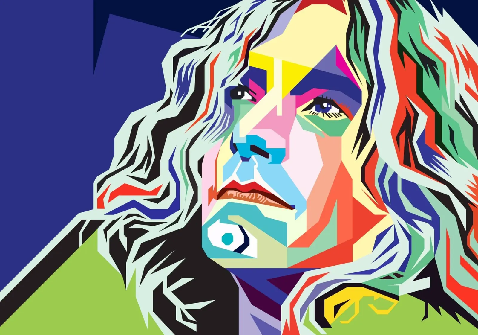 Stile Robert Plant WPAP poster con telaio in alluminio da SW Artwork