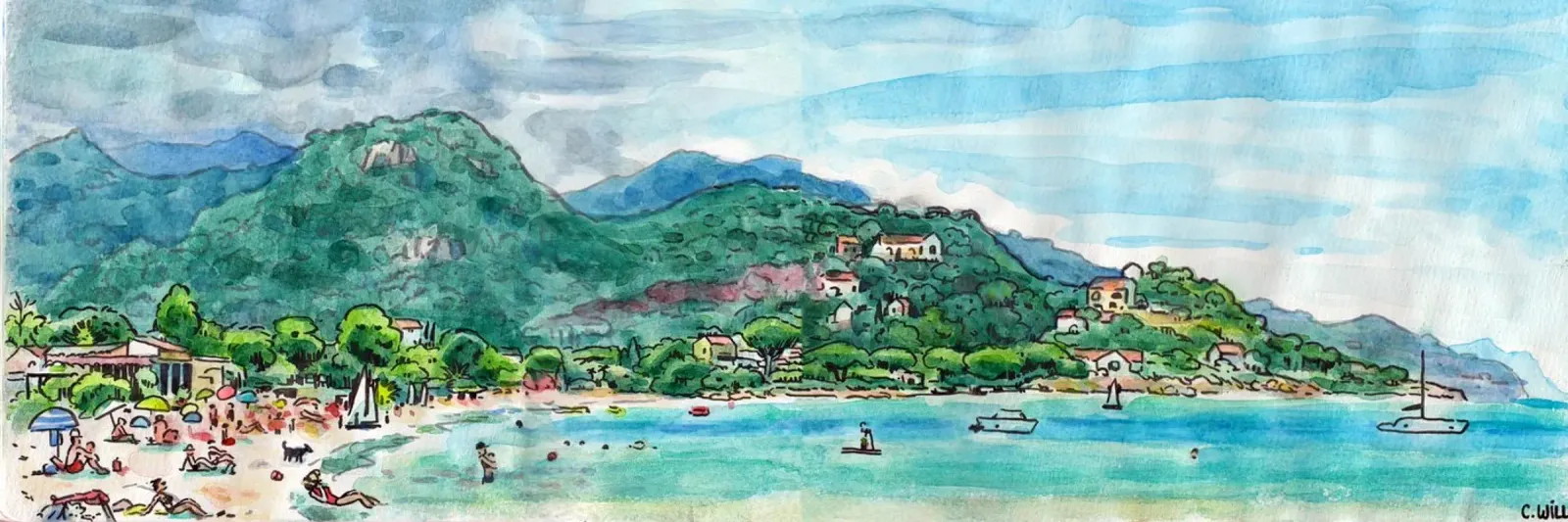 Spiaggia di Favone in Corsica plexiglass da C.WILL